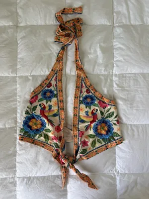 Floral Halter Crop Top Multiple Size XS thumbnail 5