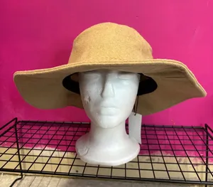 Universal Threads Tan Wide Brim Fedora Hat Camel Felt Boho Style thumbnail 1