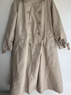 vintage Sears Fashions double button trench coat in beige 1970’s Women’s Sz L thumbnail 3