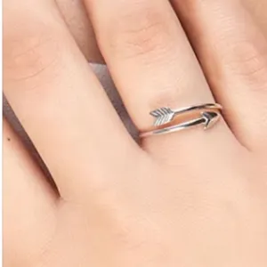 NEW 925‎ Sterling Silver Arrow Bypass Ring Women Adjustable Silver Ring thumbnail 11