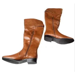 ND Halden Cognac Brown Croc Embossed Tall Riding Boots Size 6.5M thumbnail 5
