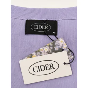 Cider Palm Tree Knit Crop Tank Top Lavender Button Front Cotton Blend XL NWT thumbnail 4