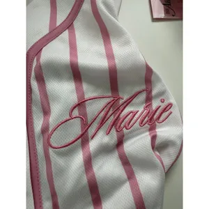Disney The Aristocats Marie Baseball Jersey Pink White Striped Shirt Small NEW thumbnail 3