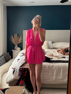 More To Come x Revolve Kimberly Romper Pink thumbnail 7