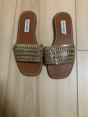 Steve Madden Gold Chain Women's Slide Sandals Size 8.5 thumbnail 4