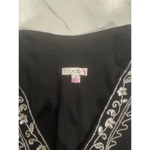 Vintage Cache Sleeveless Black Mesh Top Embroidery SIZE L Boho y2k Fairy Dark thumbnail 4