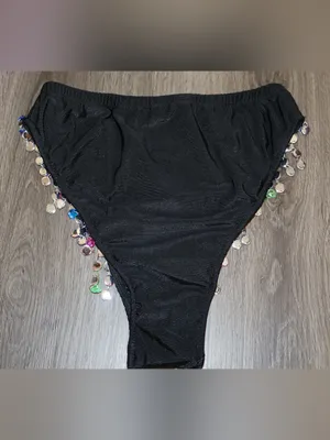 iHeartRaves womens Sequin Mushroom High Waisted Rave Bottoms Colorful Jewel Fringe Festival thumbnail 4
