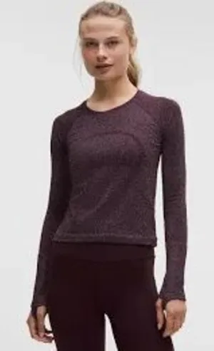 Lululemon Swiftly Tech Long-Sleeve Shirt 2.0 *Waist Length Parallel Garnet 10 thumbnail 1