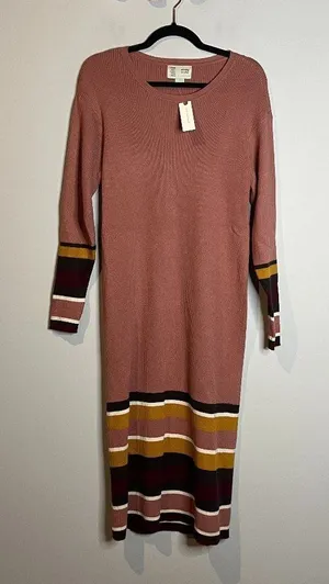 NWT Anthropologie Saturday Sunday Parvati ribbed sweater midi dress thumbnail 1