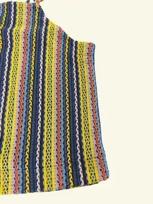 Madewell Texture & Thread Striped Tie Strap Tank Top Size Small Boho Crochet thumbnail 7