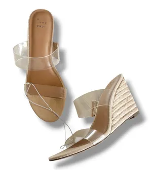A New Day Ansel Clear PVC Double Band Open Toe Wedge Sandals Women's 9.5 NWT thumbnail 1