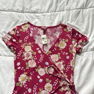 NWT Aeropostale Dress A-Line Womens Size‎ Small Pink Mini Y2K Babydoll Floral thumbnail 2