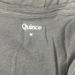Quince Black V Neck Solid Short Sleeve Tee T Shirt Top M thumbnail 6