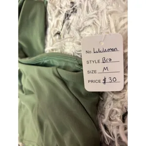 Lululemon Twisted Front Cross Back Sports Bra Olive Green Yoga Top Size M thumbnail 7