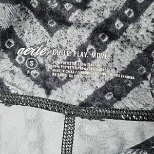 Aerie -128 Chill Play Move‎ Black Gray Geometric Pull On Compression Leggings S thumbnail 3