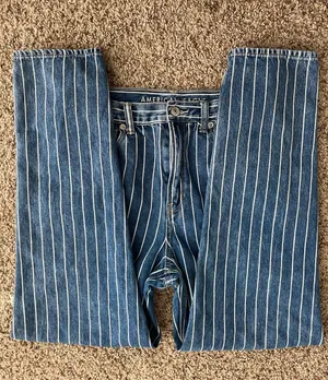 American Eagle Pinstripe Mom Jeans thumbnail 8