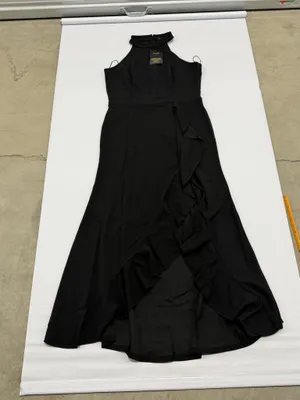 Woosea Womens Black High Neck Ruffle High Low Hem Sleeveless Maxi Dress size XL thumbnail 1