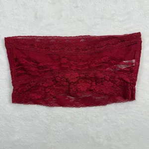 Intimately Free People Womens Lace Bandeau Bra Dark Red Strapless‎ M OB401918 thumbnail 5