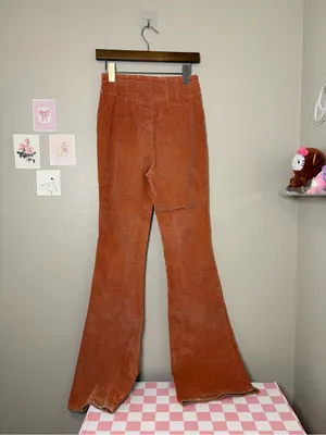 We The Free Jayde Cord Flare in Cognac FREE PEOPLE high rise flare 26 70s fall thumbnail 4