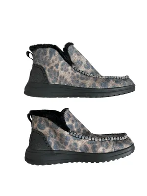 Hey Dude Denny Leopard Booties Women’s Size 11 Plush Faux Fur Comfy Cozy thumbnail 7