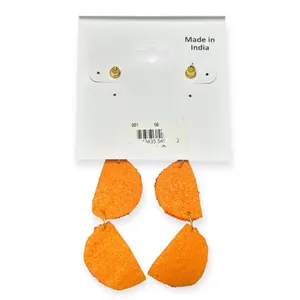 Boutique Handmade Orange Slices Beaded Earrings NWT thumbnail 3