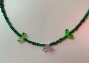 Beaded Flower Necklace Handmade thumbnail 2