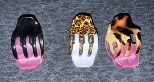 Set of Six Hair Claw Clips - Black, Leopard, Tortoise thumbnail 1