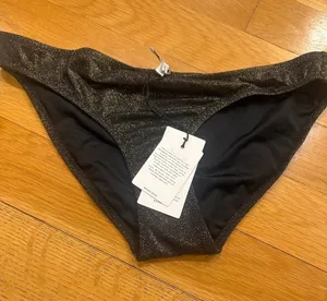 Reiss Shimmery Black Bikini Bottoms with Metallic Thread thumbnail 1