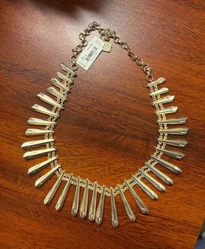 NWT Kendra Scott Jill Gold Spike Fringe Statement Collar Necklace thumbnail 1
