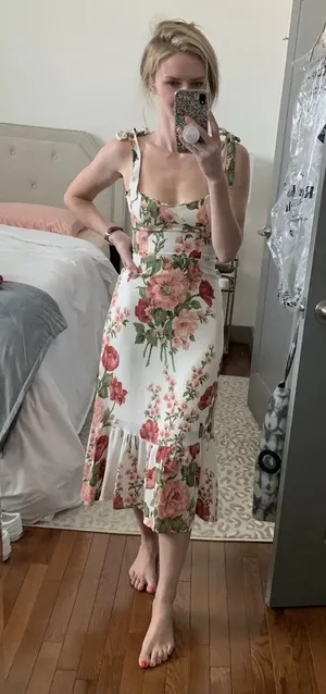 Reformation Nikita‎ Midi Dress Floral European Summer Tea Party Wedding US 10 thumbnail 1