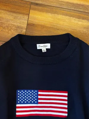 Faded rose American flag sweater thumbnail 2