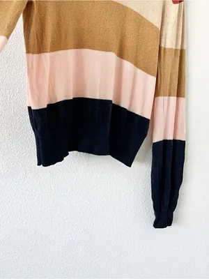 Birds of Paradis by Trovata Cashmere Blend Colorblock Striped Sweater thumbnail 5