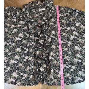 Natural Life My Favorite Cotton Top Black Flung Floral Ruffle Cotton Size XL thumbnail 8