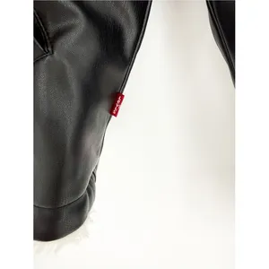 Levi's Reversible Sherpa Faux Leather‎ Jacket Women's S Black White Cozy thumbnail 10