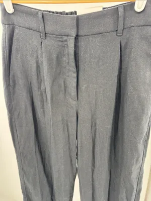 Old Navy Black Extra High-Rise Full Length Pants linen blend M new neutral thumbnail 4