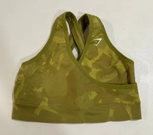 Gymshark Camo Seamless Sports Bra Olive Green Cross Back Size M thumbnail 1