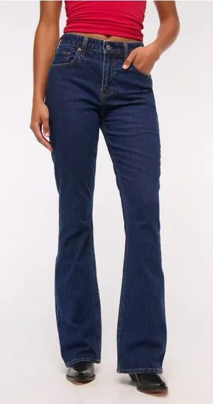 Abercrombie & Fitch Curve Love Mid Rise Bootcut Jean thumbnail 1