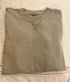 Aerie Vintage Look Olive Green Crewneck Sweatshirt Size L thumbnail 1