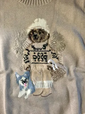 Polo Ralph Lauren cream sweater with embroidered bear design #preppy #embroidered Large (L) * Chest: 42"-45" (106.7-114.3 cm) * Waist: 35"-38" (88.9-96.5 cm) * Sleeve Length: 34"-35" (86.4-88.9 cm) * Neck: 16"-16.5" (40.6-41.9 cm) thumbnail 2
