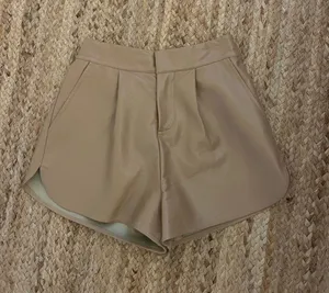 Tan Leather Shorts Gray Size XS thumbnail 1
