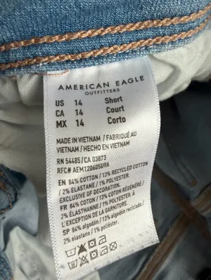 American Eagle Kick Boot Cargo Flare Jeans Size 14 Short Light Wash thumbnail 7