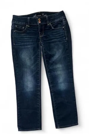 American Eagle Outfitters Women’s Dark Wash Straight Leg Jeans thumbnail 1