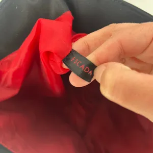Escada Large Nylon Shopper Tote Black Red Shoulder Bag Travel Tote thumbnail 4