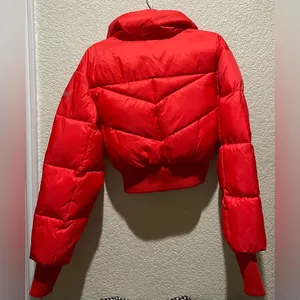ALO Yoga NWT Cropped Atmosphere Puffer Bright Red Size XS thumbnail 6