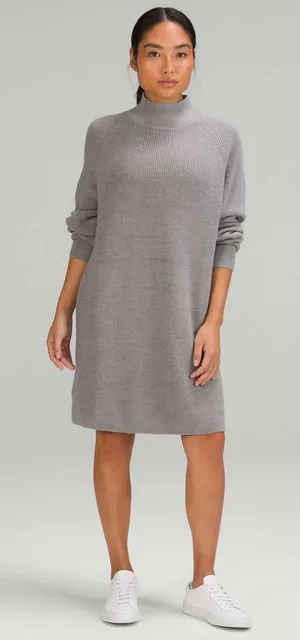 Lululemon‎ Size 4 Merino Wool Blend Knit Dress Heathered Gull Grey Knit Women’s thumbnail 1