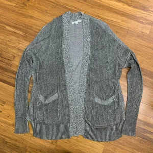American Eagle Open Knit Cardigan Womens Small Gray Green Pockets Lightweight‎ thumbnail 1
