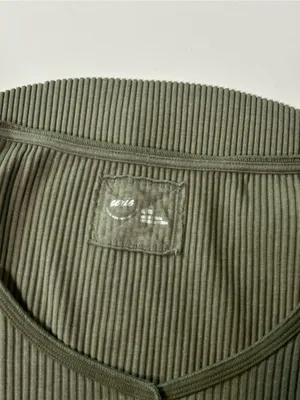 Aerie Essential Henley Layering Long Sleeve Ribbed Cotton Blend T-Shirt Size XL thumbnail 8