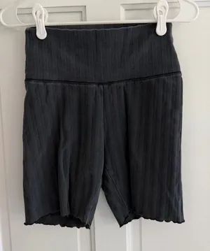 OFFLINE by Aerie OG Original Ribbed High Rise Bike Shorts Gray Medium thumbnail 1