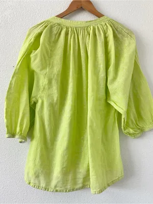 Ro’s Garden Green Floral Peasant Oversized Balloon Sleeve Blouse thumbnail 8