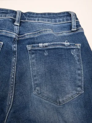 Lovervet by Vervet Women's 26/3 Mid Rise Dark Wash Straight Leg Jean thumbnail 7